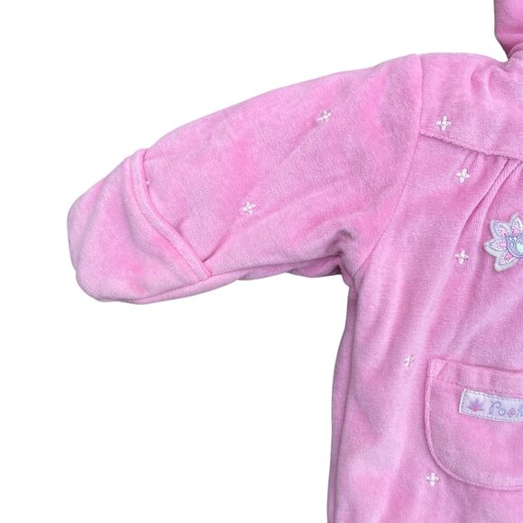 Disney Winnie the Pooh Embroidered Baby Velour Snowsuit Pink Bunting Zip-0-3 mos - Picture 7 of 16